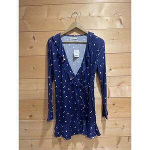 Urban Outfitters Blue Motif Floral Wrap Dress Medium *Read Description*